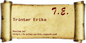 Trinter Erika névjegykártya